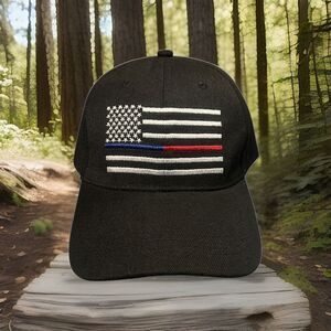 RR Headware Blue Line Red Line US Flag Adjustable Hat Police‎ Fire NWT OSFM